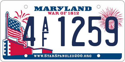 MD license plate 4AF1259