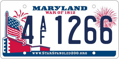 MD license plate 4AF1266