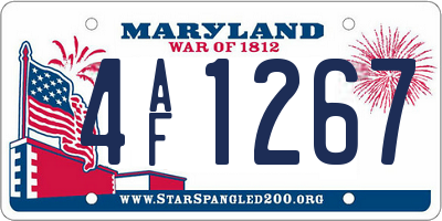 MD license plate 4AF1267