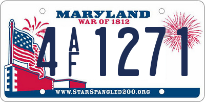 MD license plate 4AF1271