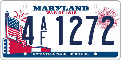 MD license plate 4AF1272