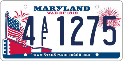 MD license plate 4AF1275
