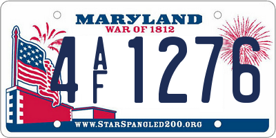 MD license plate 4AF1276