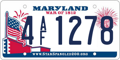MD license plate 4AF1278