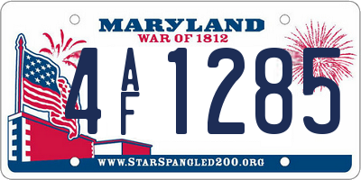 MD license plate 4AF1285