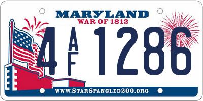 MD license plate 4AF1286
