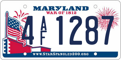 MD license plate 4AF1287