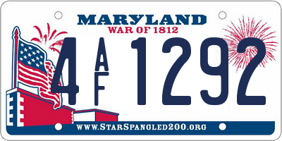 MD license plate 4AF1292