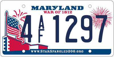 MD license plate 4AF1297