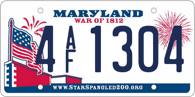 MD license plate 4AF1304