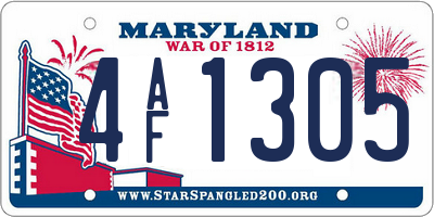 MD license plate 4AF1305