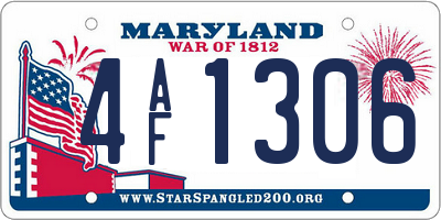 MD license plate 4AF1306
