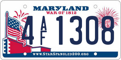 MD license plate 4AF1308