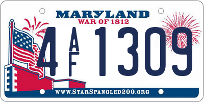MD license plate 4AF1309