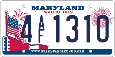 MD license plate 4AF1310