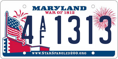 MD license plate 4AF1313