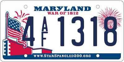 MD license plate 4AF1318