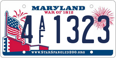 MD license plate 4AF1323