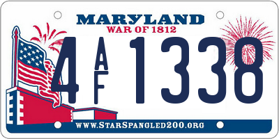 MD license plate 4AF1338