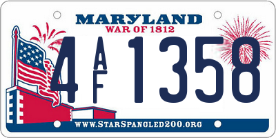 MD license plate 4AF1358