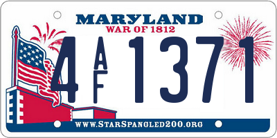MD license plate 4AF1371