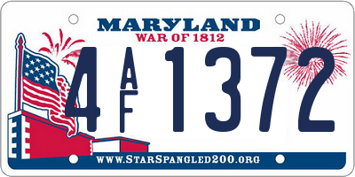 MD license plate 4AF1372