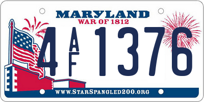 MD license plate 4AF1376