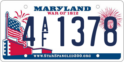 MD license plate 4AF1378