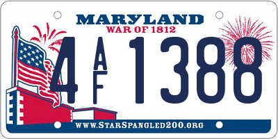 MD license plate 4AF1388