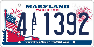 MD license plate 4AF1392