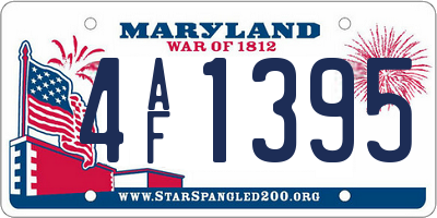 MD license plate 4AF1395