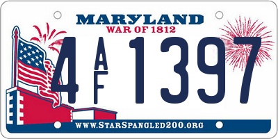 MD license plate 4AF1397