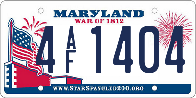 MD license plate 4AF1404