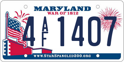 MD license plate 4AF1407