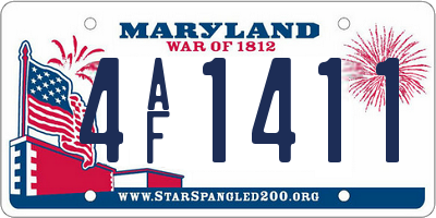 MD license plate 4AF1411