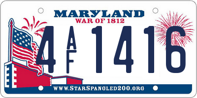 MD license plate 4AF1416
