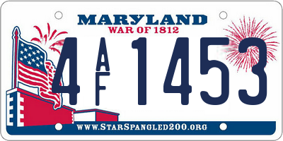 MD license plate 4AF1453