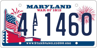 MD license plate 4AF1460