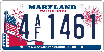 MD license plate 4AF1461