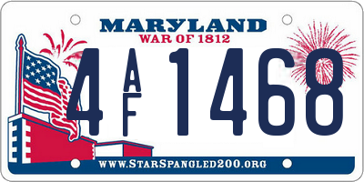 MD license plate 4AF1468