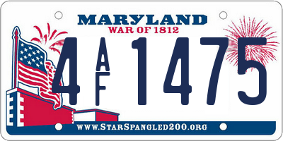 MD license plate 4AF1475