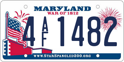 MD license plate 4AF1482