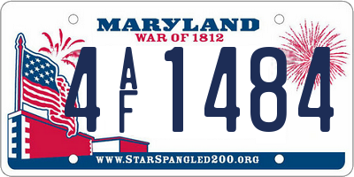MD license plate 4AF1484
