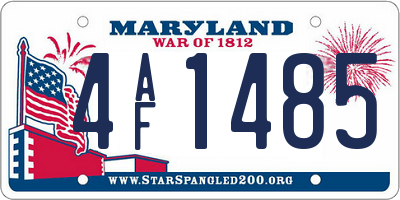 MD license plate 4AF1485