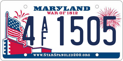 MD license plate 4AF1505