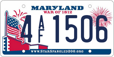 MD license plate 4AF1506