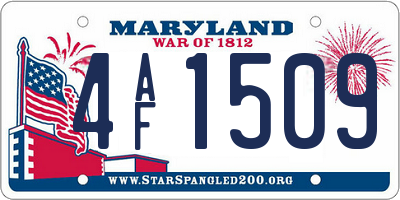 MD license plate 4AF1509