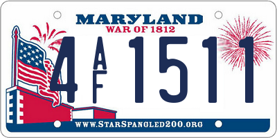 MD license plate 4AF1511