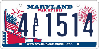 MD license plate 4AF1514