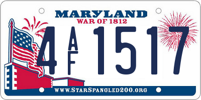 MD license plate 4AF1517